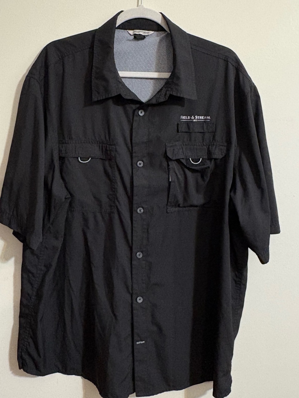 Field & Stream shirt men’s XL Black Short Sleeve Utility lightweight fishing
